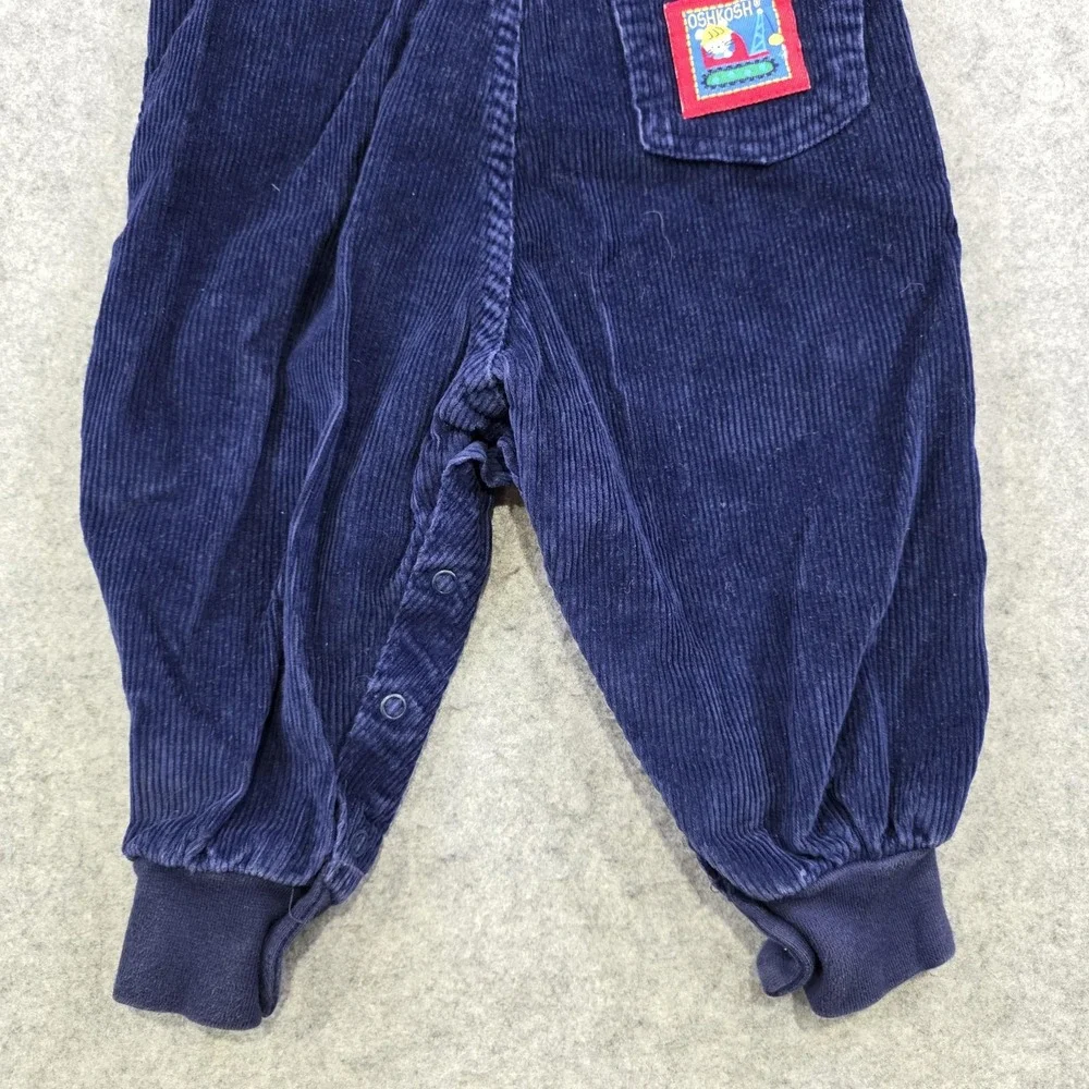 Vintage OshKosh B'gosh Overalls Toddler 2T Blue Corduroy Bib Snap Leg Made USA